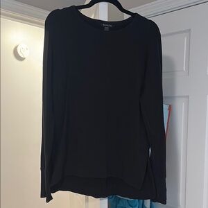 Athleta Black Blouse Long Sleeve Classic